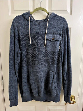 Vans Geometric Pullover Hoodie in Blue Size X-Large